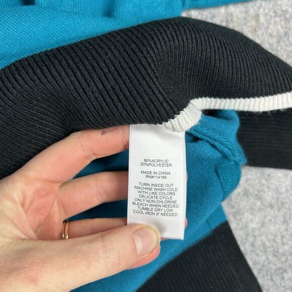 Juicy Couture Sweater Women’s XL Y2K Pullover Knit JUICY Heart Patch Blue - Picture 4 of 7